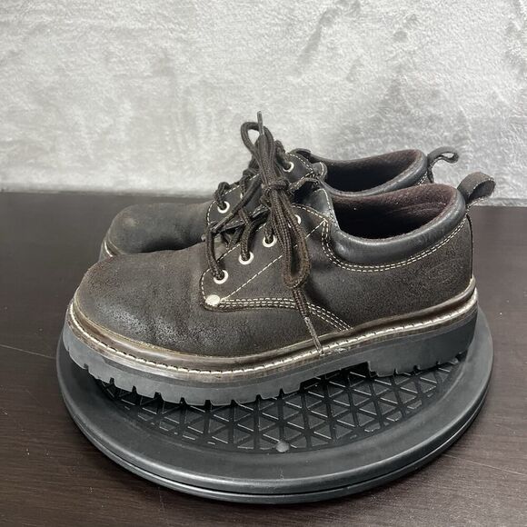 Skechers Jammers Women’s Sz US 7 Vintage Y2K Chunky Platform Brown Leather Shoes - Picture 3 of 10